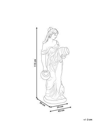 Beliani Gartenfigur TRYPOLIS in Grün - (W) 43 x (H) 115 x (L) 30 cm