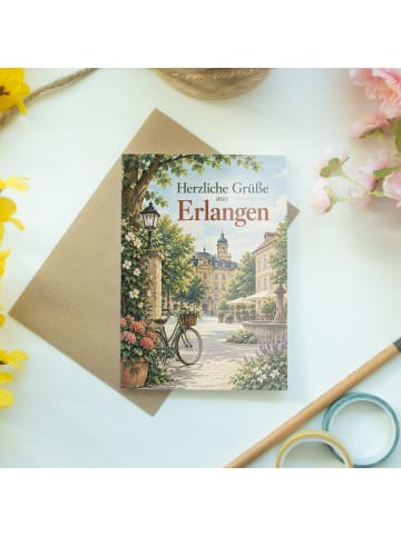 Glückwunschkarte Fahrrad elegant Design mit Spruch in Weiß