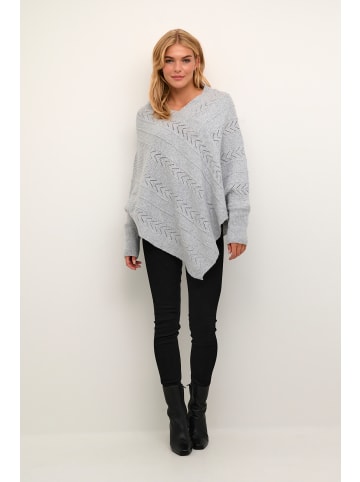 Cream Poncho CRHoliday Loose fit in Light Grey Melange