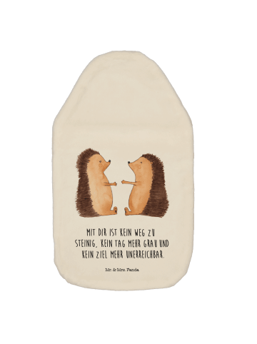 Mr. & Mrs. Panda Wärmflasche Igel Liebe mit Spruch in Weiß