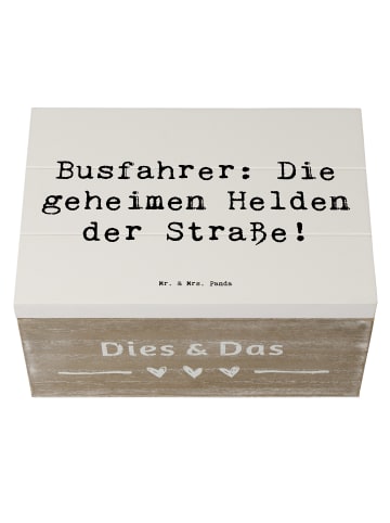 Mr. & Mrs. Panda Geschenkbox Spruch Busfahrer Helden mit Spruch in Weiß