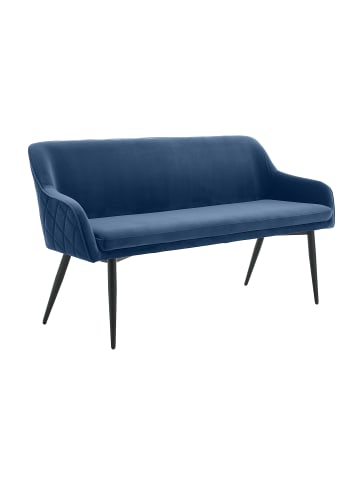 SalesFever Sitzbank elegant 160 cm mit Diamantsteppung und Bezug aus Samt in Blau