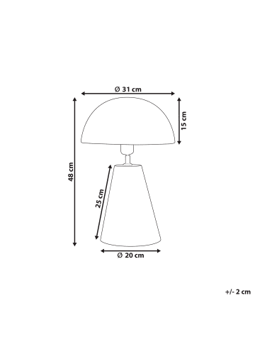 Beliani Tischleuchten PALMIET in Schwarz - (W) 31 x (H) 48 x (L) 31 cm