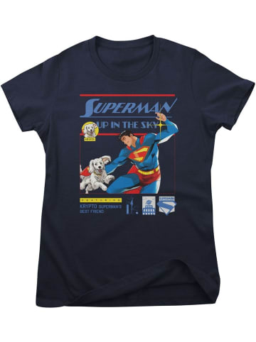 Superman Shirt "Superman Up In The Sky Girly Tee" in Blau