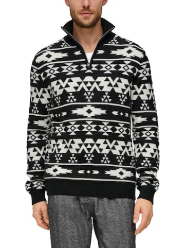 S. Oliver Longstrickjacke für Herren in Schwarz