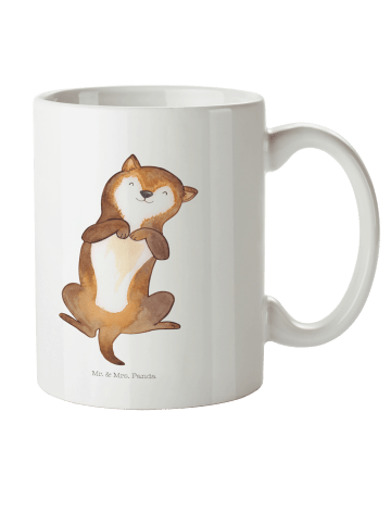 Mr. & Mrs. Panda Kindertasse Hund Streicheln ohne Spruch in Weiß