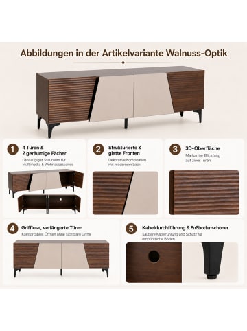 MCW TV-Rack Q83, Walnuss-Optik
