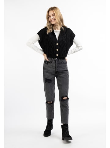 DreiMaster Damen Strick Weste in SCHWARZ