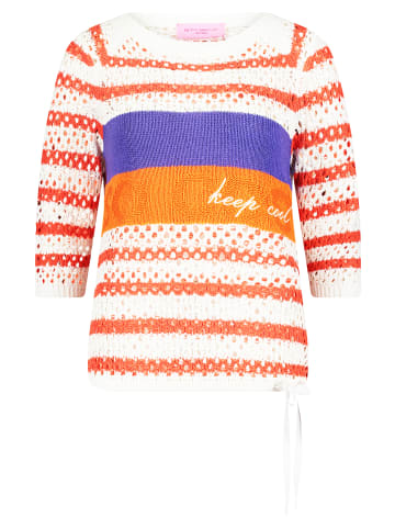 Betty Barclay Lochstrick-Pullover mit Ringel in Patch White/Red