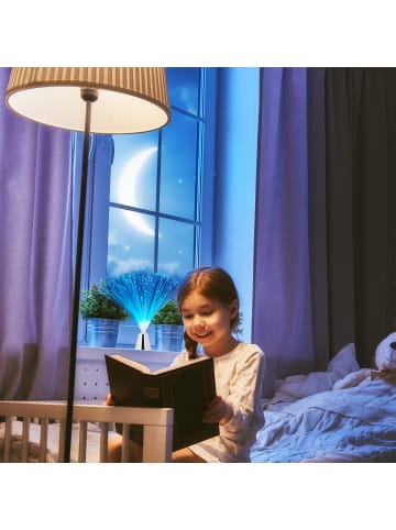 relaxdays 2 x Glasfaserlampe Farbwechsel in Silber