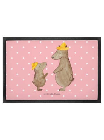 Mr. & Mrs. Panda fußmatte Bären mit Hut ohne Spruch in Rot Pastell