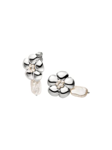 PURELEI Ohrringe Floral Pearly Silber