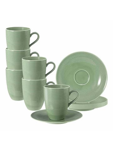Seltmann Weiden 6er Set Henkelbecher mit Untertassen Beat Color Glaze 350 ml in Salbeigrün