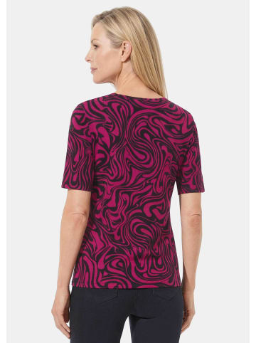 GOLDNER Jersey-Shirt mit schwungvollem Muster in bordeaux / gemustert