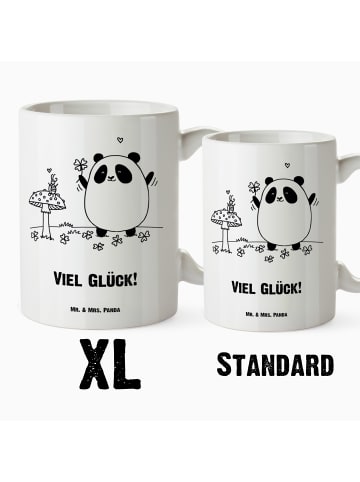 Mr. & Mrs. Panda Großer Kaffeepott Panda Glück mit Spruch in Weiß