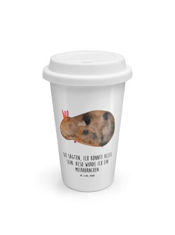 Mr. & Mrs. Panda Thermobecher Einhorn Meerschweinchen mit Spruch in Weiß