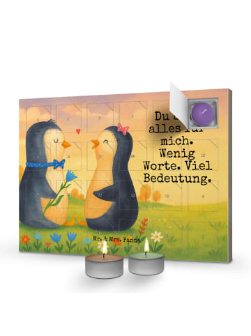 Mr. & Mrs. Panda adventskalender kerzen Pinguin Pärchen Design m... in Weiß
