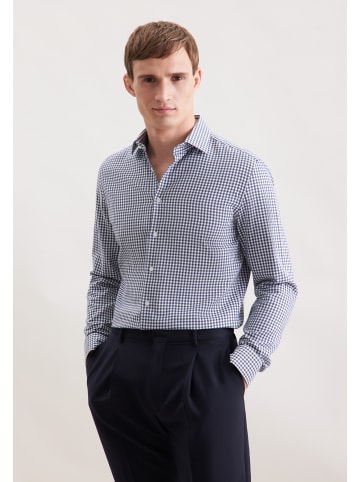 Seidensticker Flanellhemd Shaped in Dunkelblau