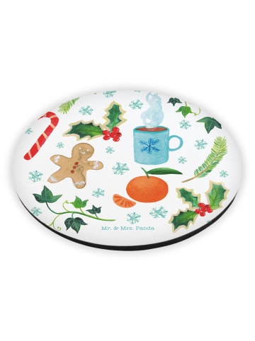 Mr. & Mrs. Panda Rund Magnet Winter mit Spruch in Bunt