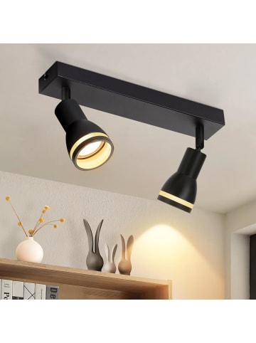 ZMH Deckenleuchte in schwarz 2-flammige GU10 moderne schwenkbar Deckenspots