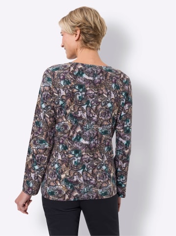 Sieh an! 2-in-1-Shirt in schwarz-petrol-bedruckt