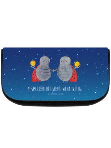 Mr. & Mrs. Panda Kulturtasche Sternzeichen Zwilling mit Spruch in Sternenhimmel Blau