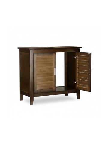 relaxdays Waschbeckenunterschrank in Dunkelbraun - (B)67 x (H)60 x (T)30 cm