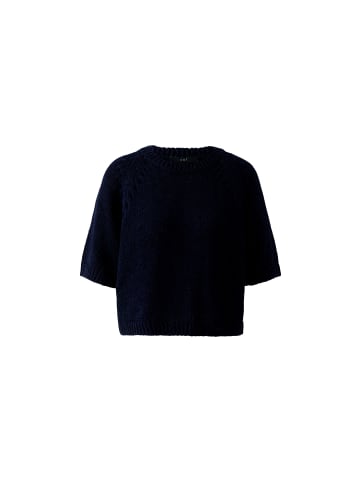 Oui Pullover mit Zopfmuster in Dunkelblau