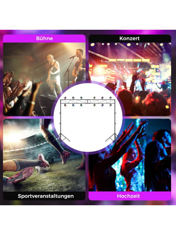 COSTWAY Lichtstativ 360cm lang mit Quertraverse in Schwarz