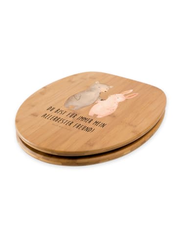 Mr. & Mrs. Panda Klodeckel Bär und Hase Umarmen mit Spruch in Braun