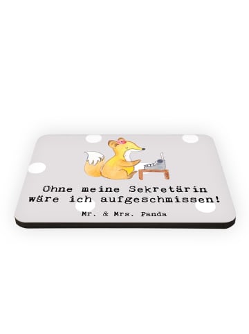 Mr. & Mrs. Panda magnet Sekretärin Helfer mit Spruch in Grau Pastell