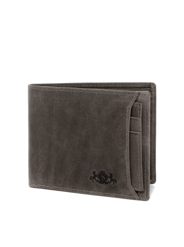 SID & VAIN Leder-Geldbörse echt Leder Geldbeutel groß dark-braun in braun