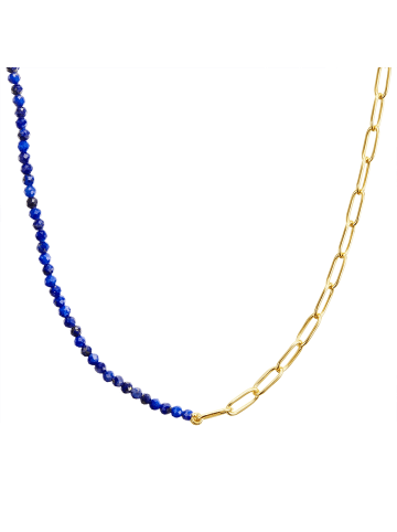 Glanzstücke München Halskette Sterling Silber Lapislazuli in gelbgold
