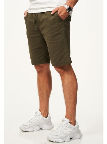 SOULSTAR Chinoshorts - mit Gummibund & Tunnelzug - Kurze Hose für Herren in Olive