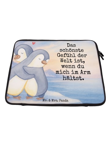 Mr. & Mrs. Panda Laptoptasche Pinguine Kuscheln Design mit Spruch in Weiß
