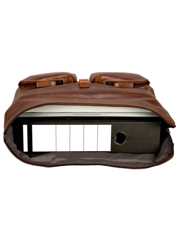 Leonhard Heyden Porto Messenger Leder 38 cm braun