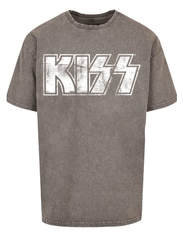 F4NT4STIC Oversize T-Shirt Kiss Rock Band Vintage Logo in Asphalt