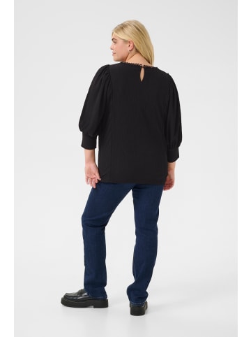 KAFFE curve Langarm-Bluse KCalvina in Black Deep