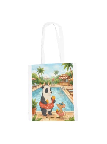 Mr. & Mrs. Panda Tasche Panda Schwimmbad Pommes Design ohne Spruch in Weiß