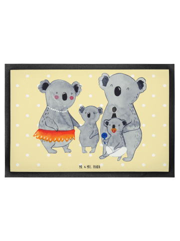 Mr. & Mrs. Panda Fußabtreter Koala Familie ohne Spruch in Gelb Pastell
