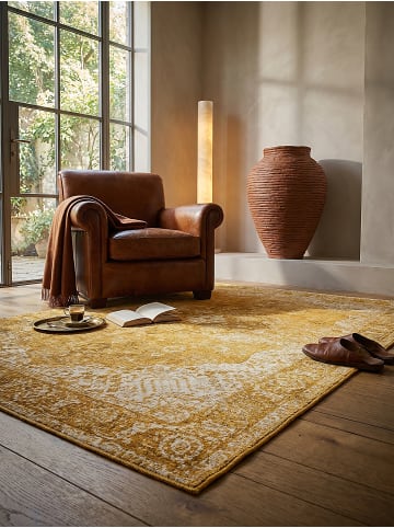 KADIMA DESIGN Vielseitiger Vintage Teppich für jeden Raum in Senfgelb