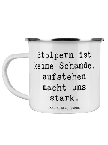 Mr. & Mrs. Panda Emaille Becher Spruch Aus Fehlern lernen mit Sp... in Weiß