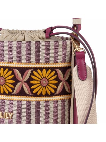 Oilily Metallic Stripe Beuteltasche 19 cm mauve orchid