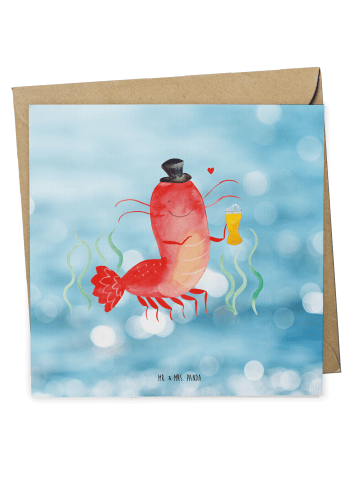 Mr. & Mrs. Panda Deluxe Karte Hummer Weizen ohne Spruch in Oceanblue