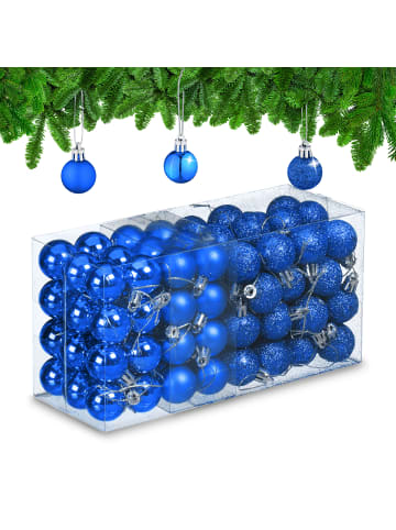 relaxdays 96-tlg. Weihnachtskugeln Set in Blau