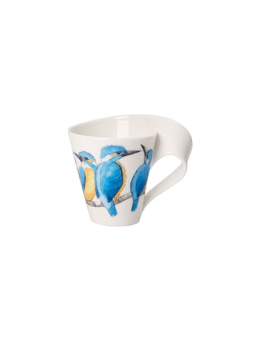 Villeroy & Boch Becher mit Henkel NewWave Caffè in Weiß-Blau 300 ml in weiß-blau