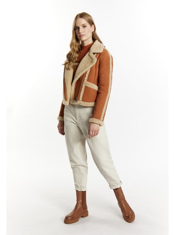 DreiMaster Damen Bikerjacke Aus Leder in Cognac