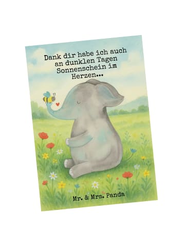 Mr. & Mrs. Panda Postkarte Elefant Biene Design mit Spruch in Weiß