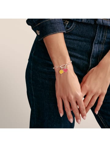 Thomas Sabo Smileyworld® Heart Charm-Anhänger Connect in silber, pink