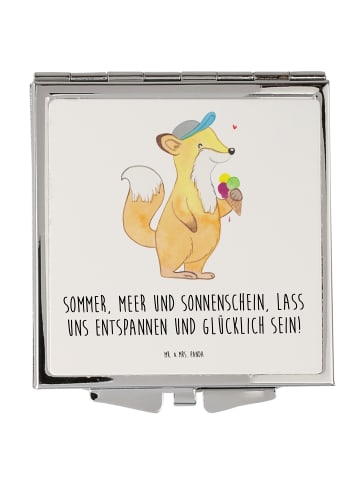 Mr. & Mrs. Panda Klappspiegel Sommer Meer Strand mit Spruch in Weiß